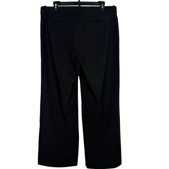J. Crew High Rise Peyton Crop Wide Leg Stretch Trouser Pants Pockets 14 T Black - Picture 14 of 15